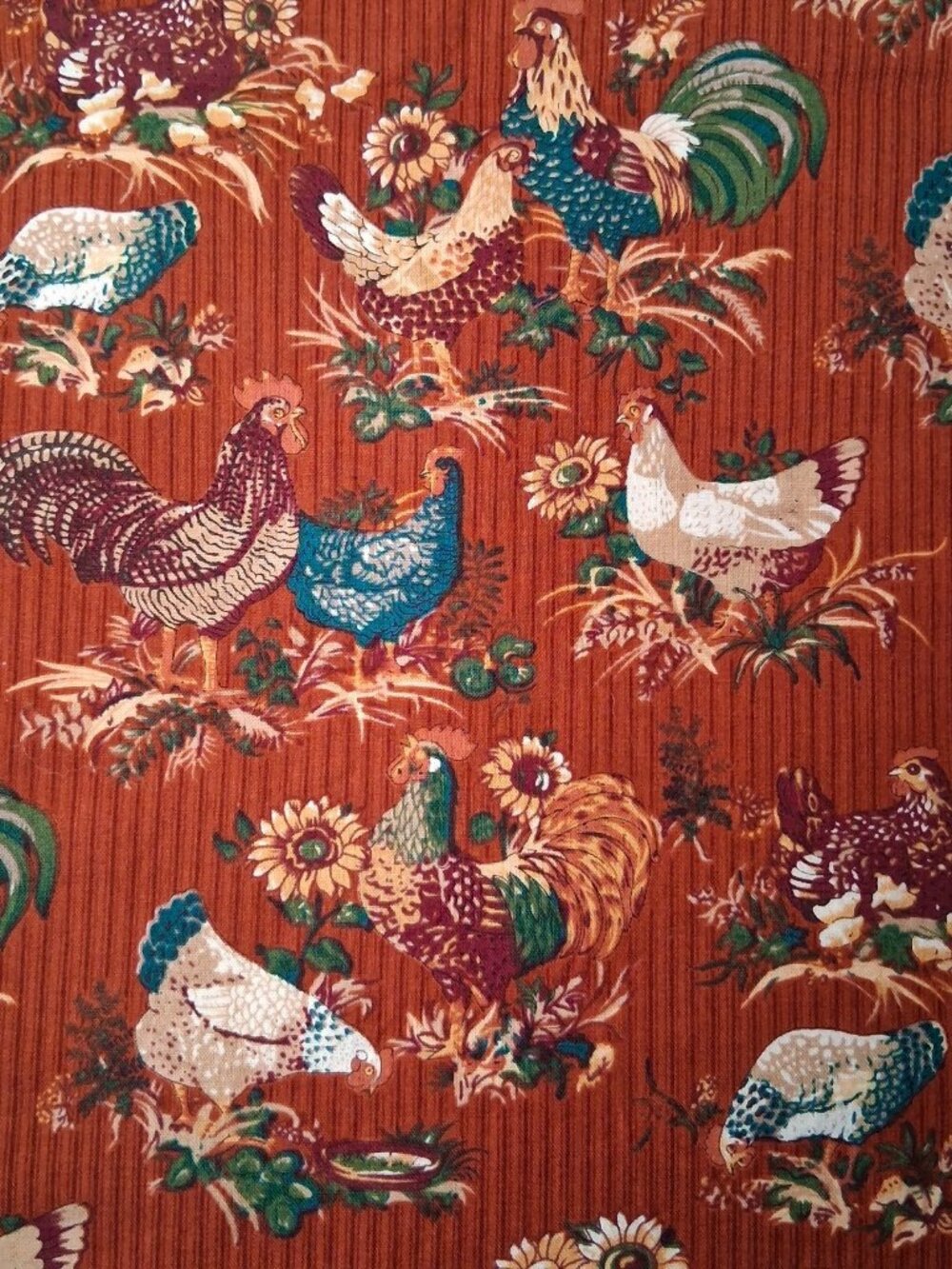 American Homestead Condord House Sewing Fabric Material Farm Rooster 5 Yards